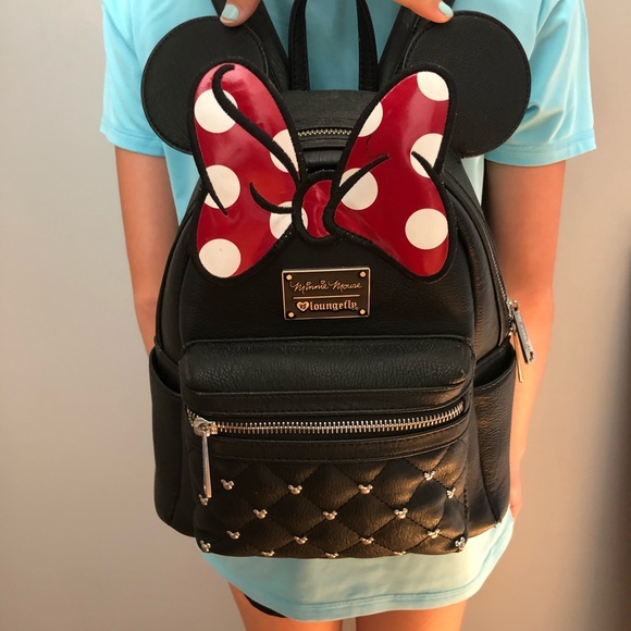 Disney Minnie Mouse Loungefly black backpack purse - Picture 2 of 7